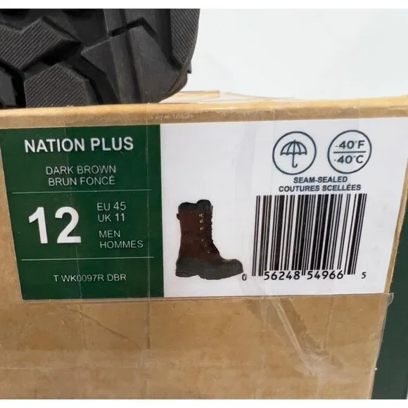 Kamik Men's NationPlus Waterproof Insulated Boots Sz. 12 Dark Brown -40 degrees - Picture 4 of 15